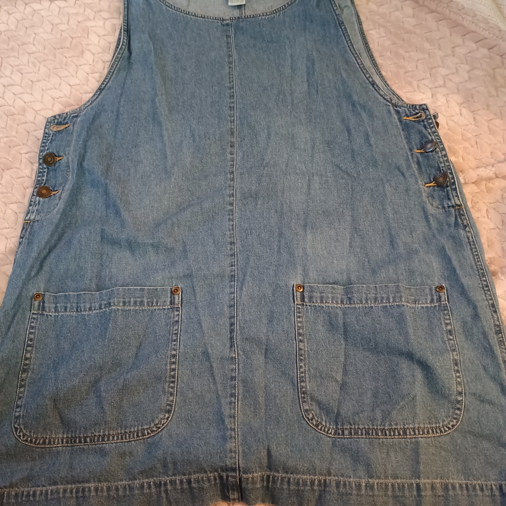 NY Jeans Denim Overall Dress with Pockets
